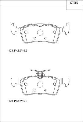 Asimco KD7250 - Тормозные колодки, дисковые, комплект unicars.by