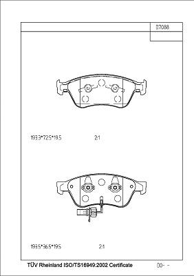 Asimco KD77527 - Тормозные колодки, дисковые, комплект unicars.by