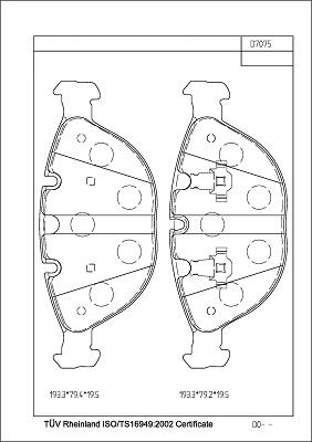 Asimco KD77216 - Тормозные колодки, дисковые, комплект unicars.by