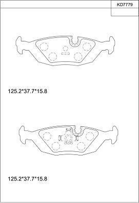 Asimco KD7779 - Тормозные колодки, дисковые, комплект unicars.by