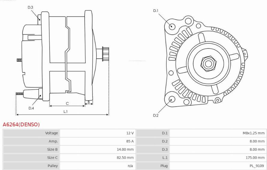 AS-PL A6264(DENSO) - Генератор unicars.by