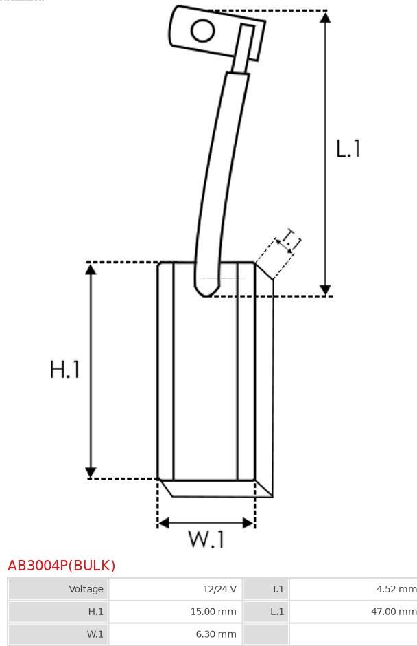 AS-PL AB3004P(BULK) - Угольная щетка, генератор unicars.by