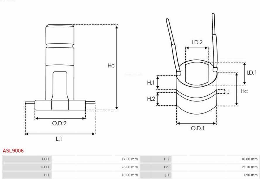 AS-PL ASL9006 - Контактное кольцо, генератор unicars.by