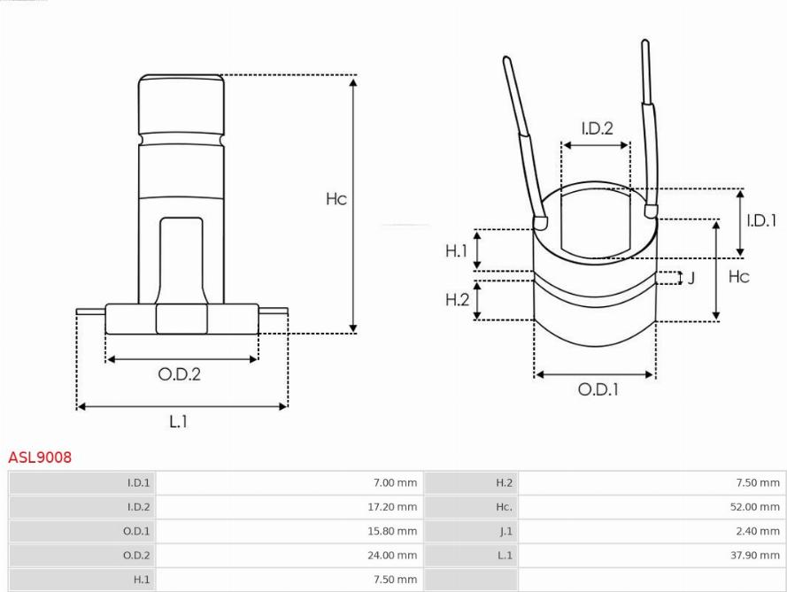 AS-PL ASL9008 - Контактное кольцо, генератор unicars.by