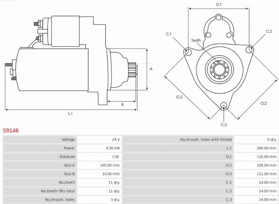 AS-PL S9146 - Стартер unicars.by