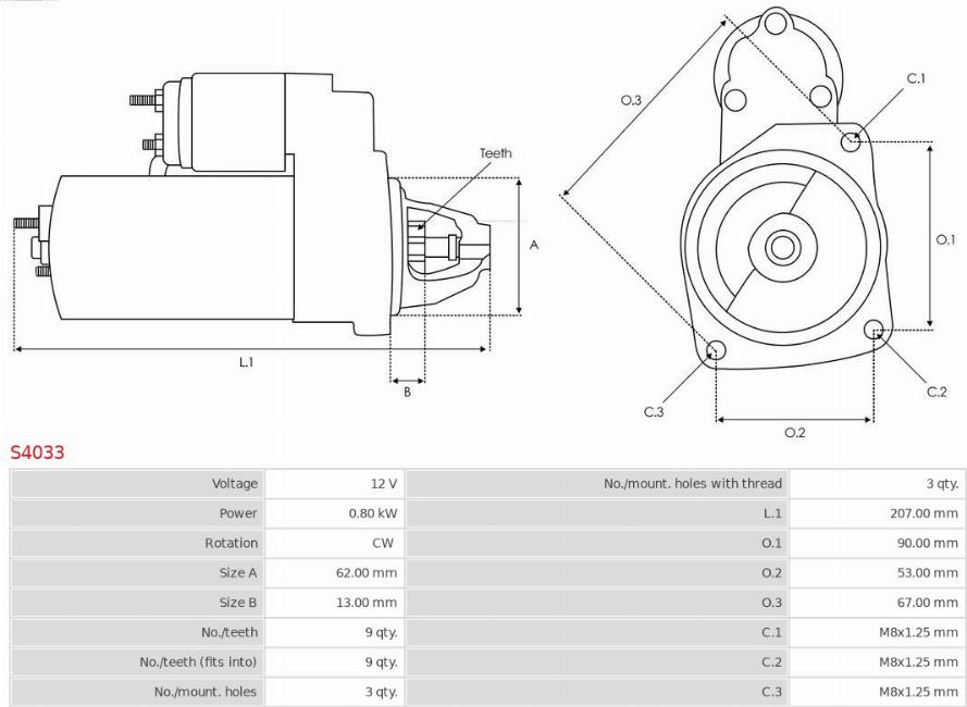 AS-PL S4033 - Стартер unicars.by