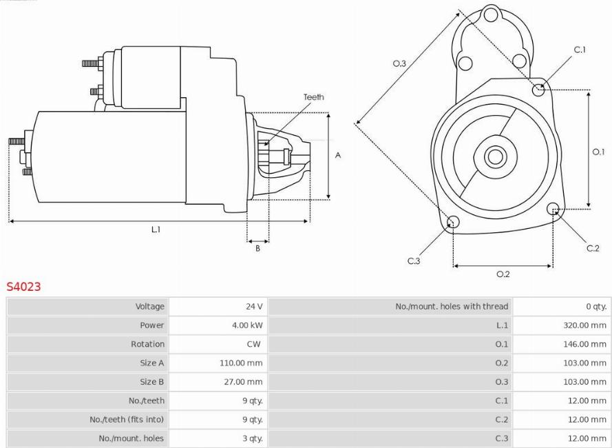 AS-PL S4023 - Стартер unicars.by