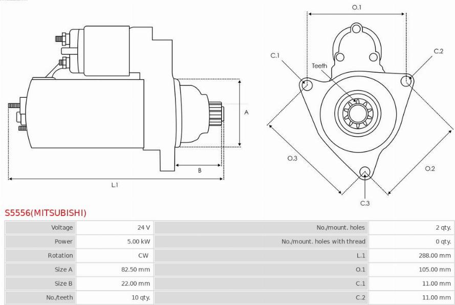 AS-PL S5556(MITSUBISHI) - Стартер unicars.by