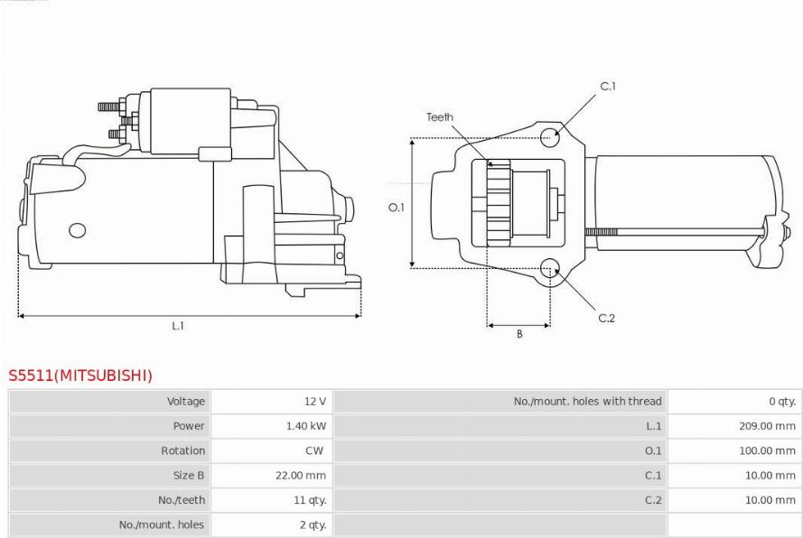 AS-PL S5511(MITSUBISHI) - Стартер unicars.by