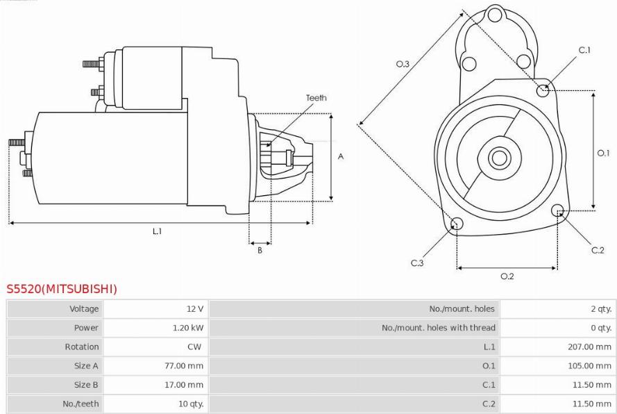 AS-PL S5520(MITSUBISHI) - Стартер unicars.by