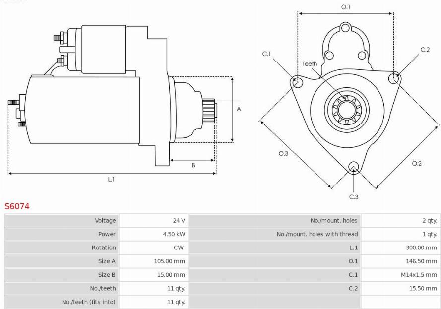 AS-PL S6074 - Стартер unicars.by