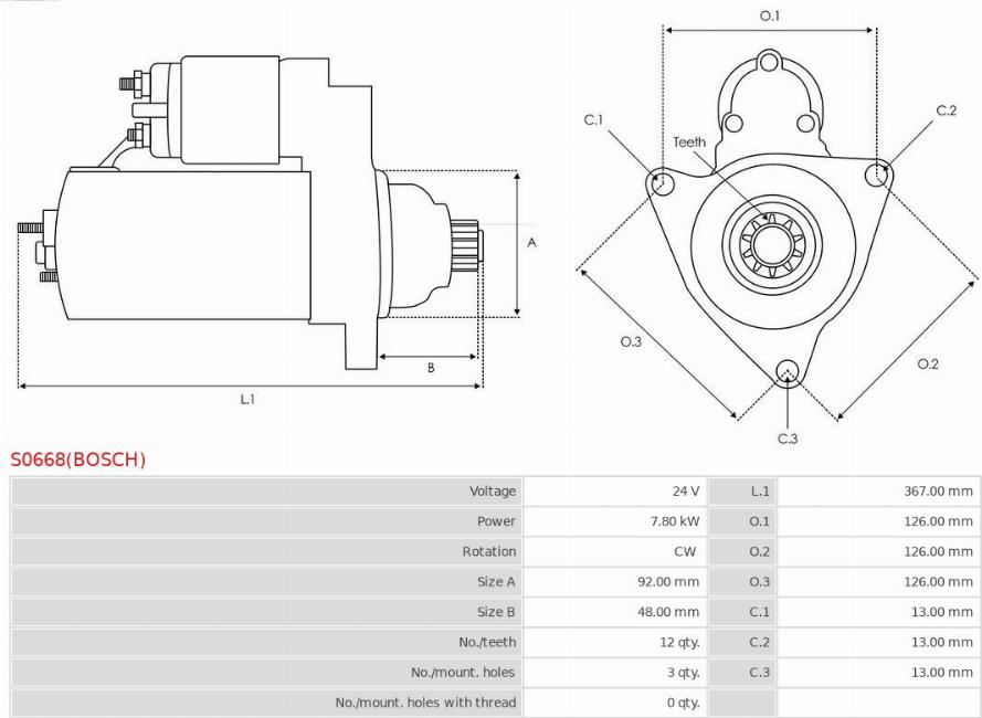 AS-PL S0668(BOSCH) - Стартер unicars.by