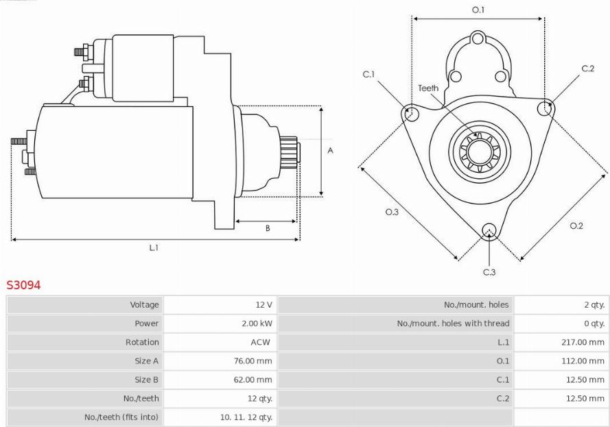 AS-PL S3094 - Стартер unicars.by