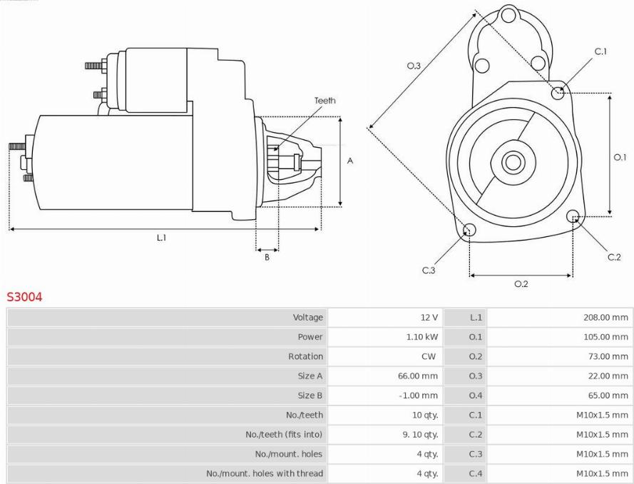 AS-PL S3004 - Стартер unicars.by