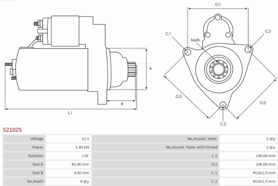 AS-PL S2102S - Стартер unicars.by