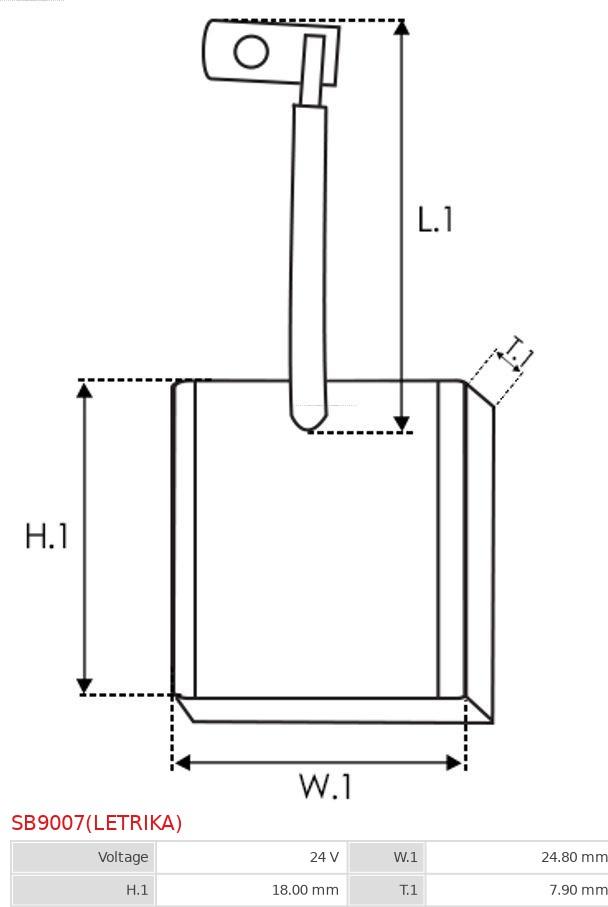 AS-PL SB9007(LETRIKA) - Угольная щетка, стартер unicars.by