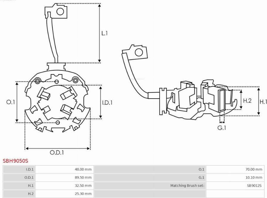 AS-PL SBH9050S - Кронштейн, угольная щетка unicars.by