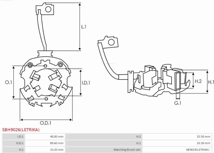 AS-PL SBH9026(LETRIKA) - Кронштейн, угольная щетка unicars.by