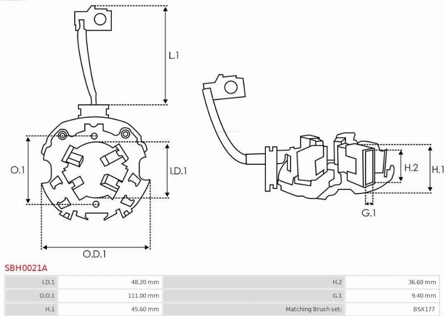 AS-PL SBH0021A - Кронштейн, угольная щетка unicars.by