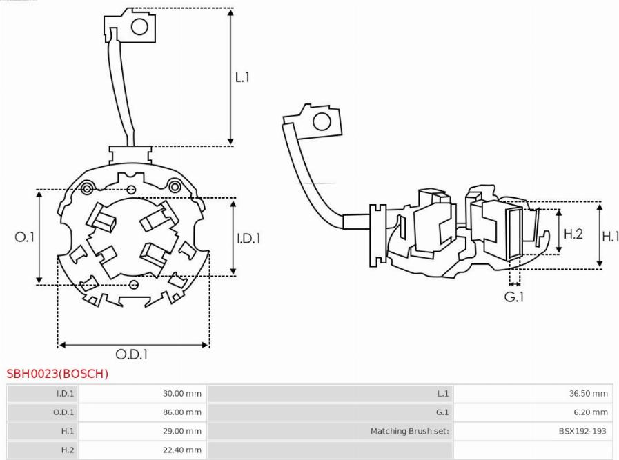 AS-PL SBH0023(BOSCH) - Кронштейн, угольная щетка unicars.by