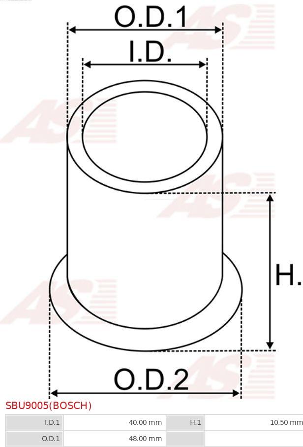 AS-PL SBU9005(BOSCH) - Втулка, вал стартера unicars.by