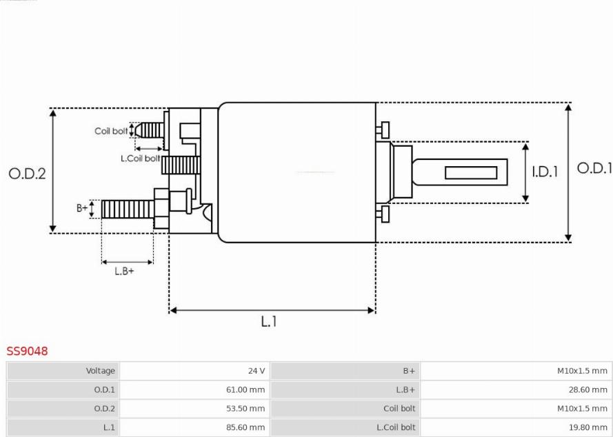 AS-PL SS9048 - Тяговое реле, соленоид, стартер unicars.by