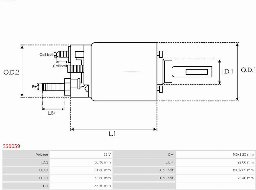 AS-PL SS9059 - Тяговое реле, соленоид, стартер unicars.by