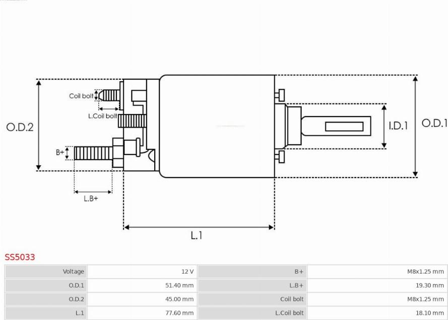 AS-PL SS5033 - Тяговое реле, соленоид, стартер unicars.by