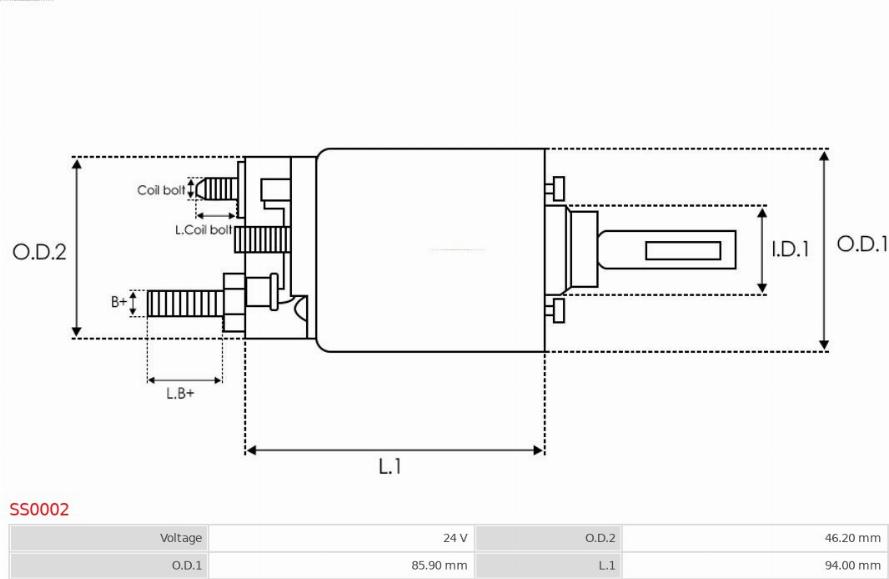 AS-PL SS0002 - Тяговое реле, соленоид, стартер unicars.by