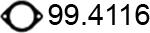 ASSO 99.4116 - Прокладка, труба выхлопного газа unicars.by
