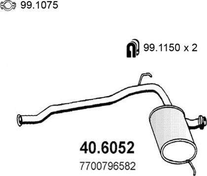 ASSO 40.6052 - Средний глушитель выхлопных газов unicars.by