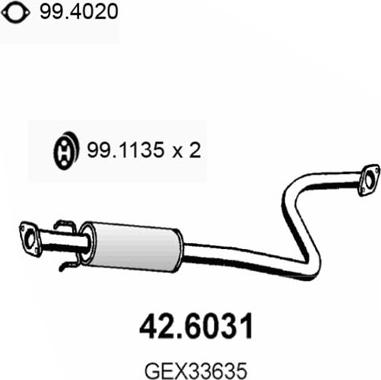 ASSO 42.6031 - Средний глушитель выхлопных газов unicars.by