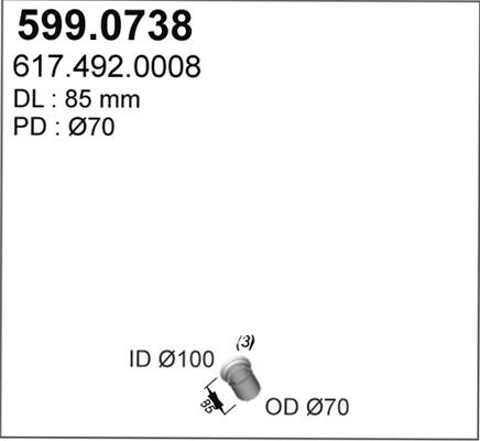 ASSO 599.0738 - Монтажный комплект, глушитель unicars.by