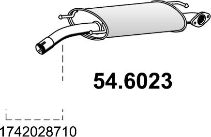 ASSO 54.6023 - Средний глушитель выхлопных газов unicars.by