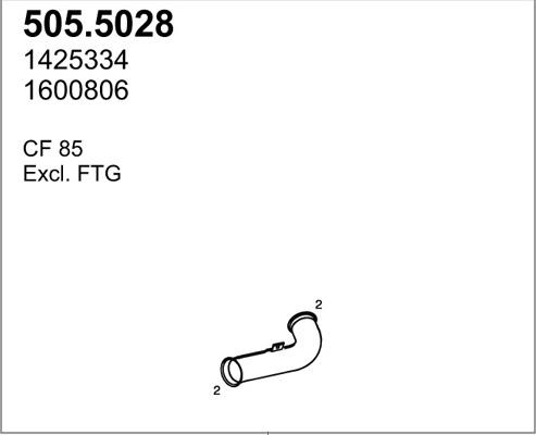 ASSO 505.5028 - Труба выхлопного газа unicars.by