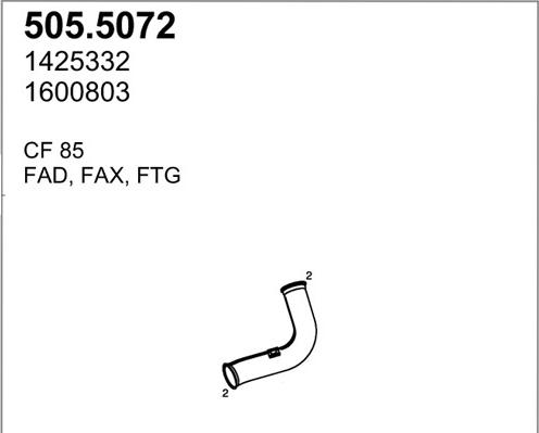 ASSO 505.5072 - Труба выхлопного газа unicars.by