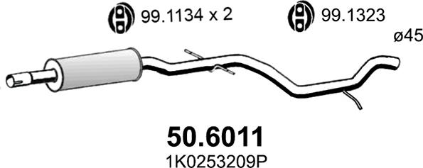 ASSO 50.6011 - Средний глушитель выхлопных газов unicars.by