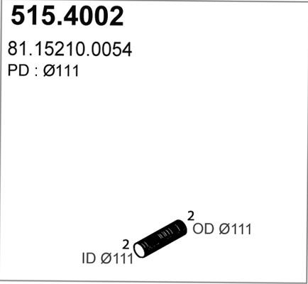 ASSO 515.4002 - Гофрированная труба, выхлопная система unicars.by