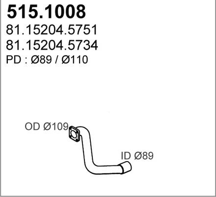 ASSO 515.1008 - Труба выхлопного газа unicars.by