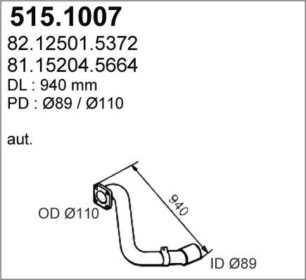 ASSO 515.1007 - Труба выхлопного газа unicars.by