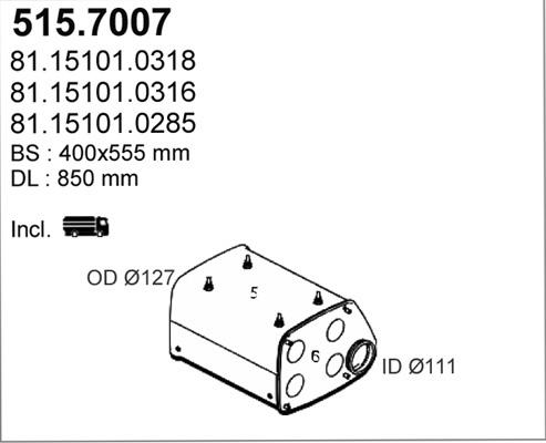 ASSO 515.7007 - Средний / конечный глушитель ОГ unicars.by