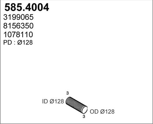 ASSO 585.4004 - Гофрированная труба, выхлопная система unicars.by