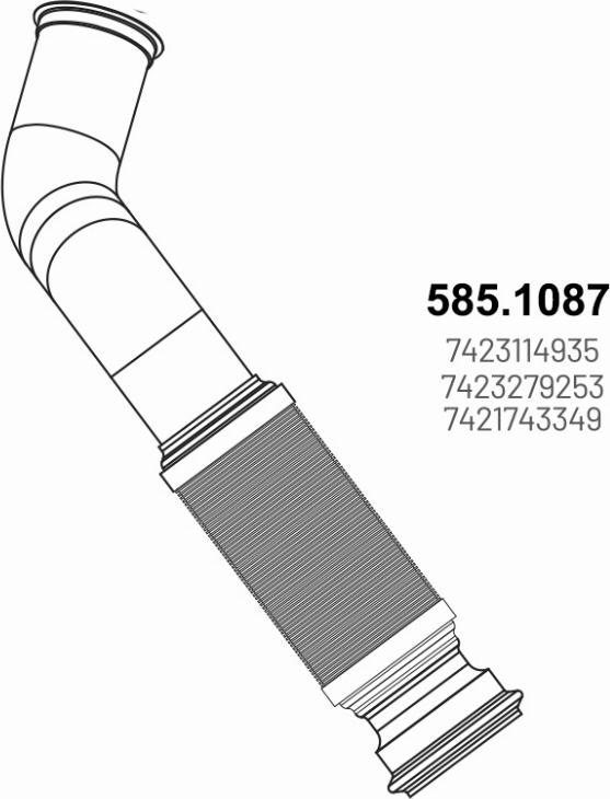 ASSO 585.1087 - Труба выхлопного газа unicars.by