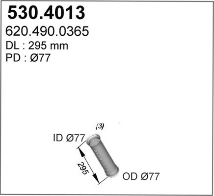 ASSO 530.4013 - Гофрированная труба, выхлопная система unicars.by