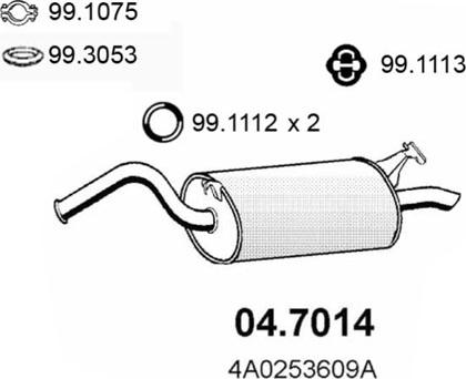 ASSO 04.7014 - Глушитель выхлопных газов, конечный unicars.by