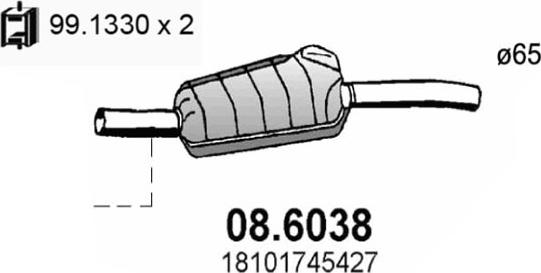 ASSO 08.6038 - Средний глушитель выхлопных газов unicars.by