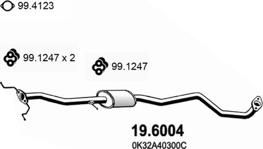 ASSO 19.6004 - Средний глушитель выхлопных газов unicars.by