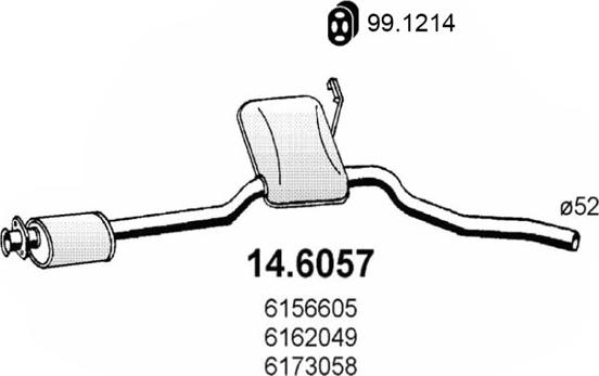 ASSO 14.6057 - Средний глушитель выхлопных газов unicars.by