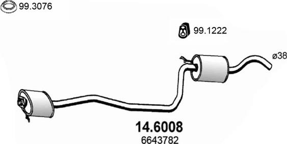 ASSO 14.6008 - Средний глушитель выхлопных газов unicars.by