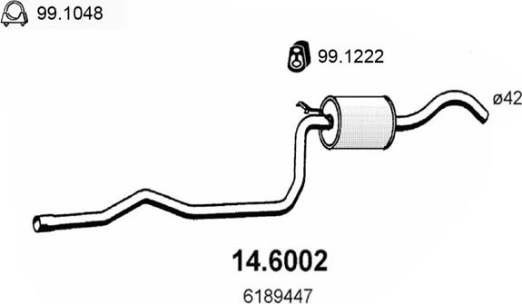 ASSO 14.6002 - Средний глушитель выхлопных газов unicars.by